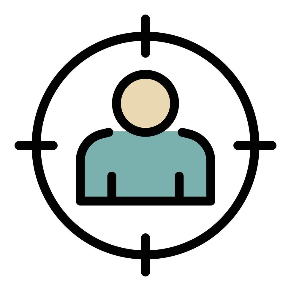 Man target icon color outline vector