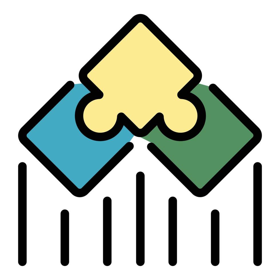Smart puzzle icon color outline vector