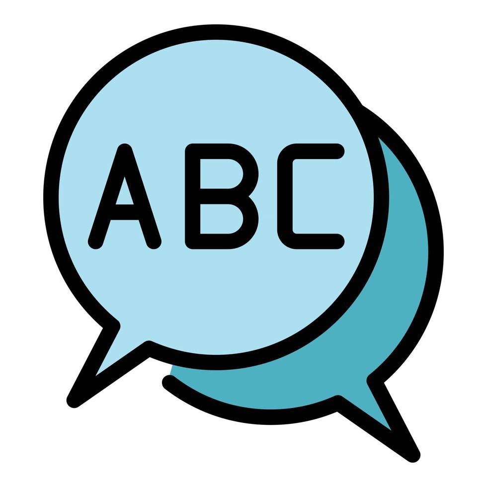 Abc in the chat bubbles icon color outline vector