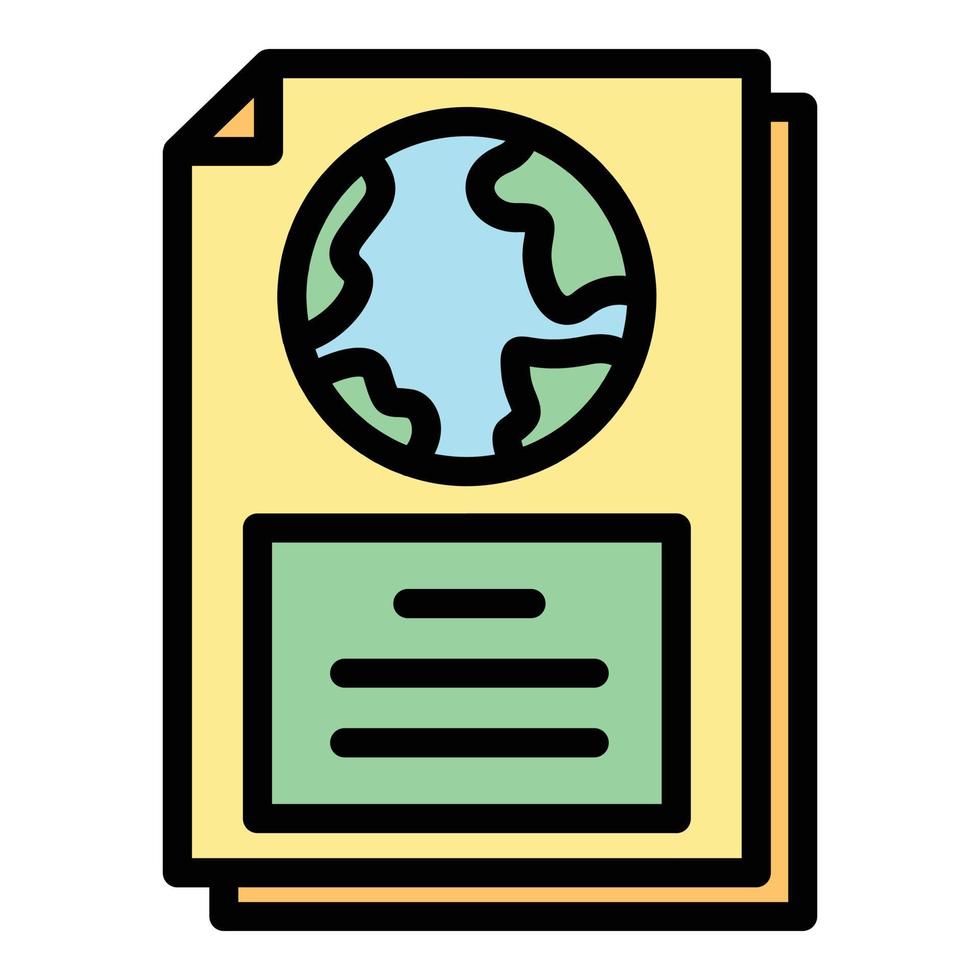 Geography textbook icon color outline vector