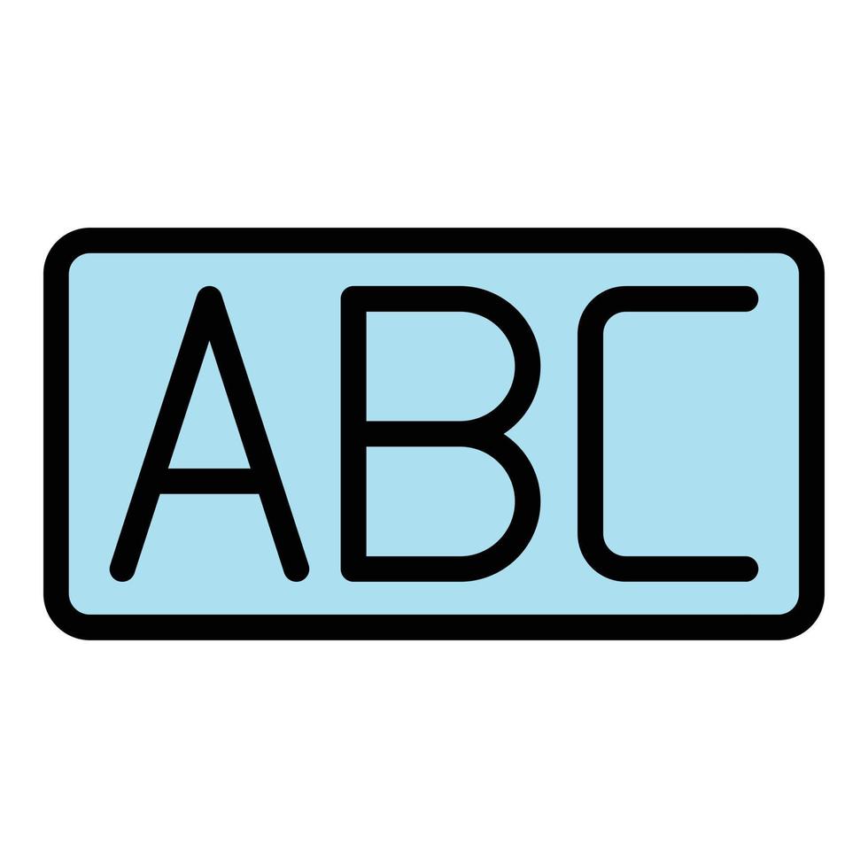 Inscription abc icon color outline vector