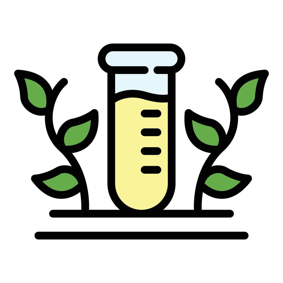 Test tube and two twigs icon color outline vector