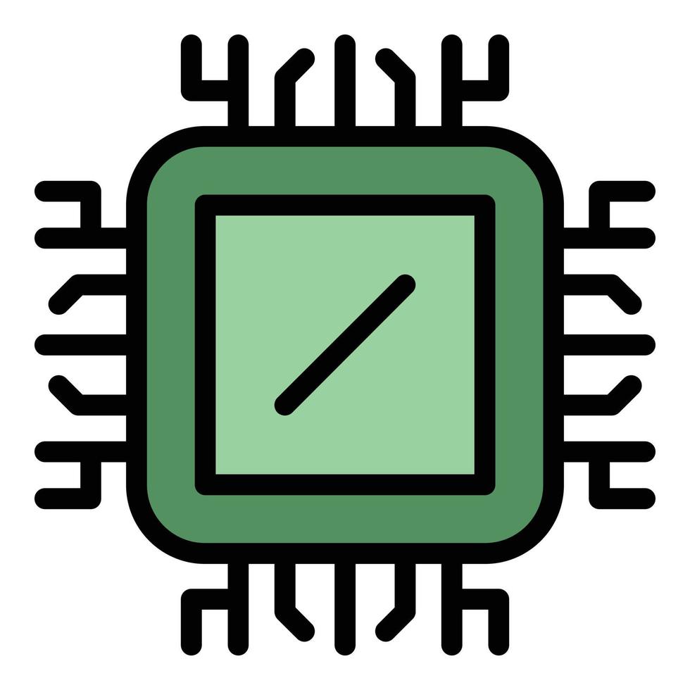 Think cpu icon color outline vector