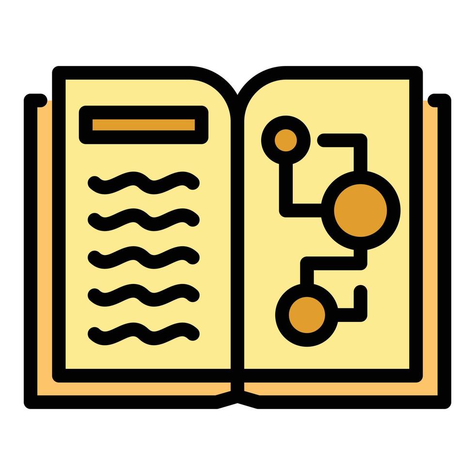 Ai learning book icon color outline vector