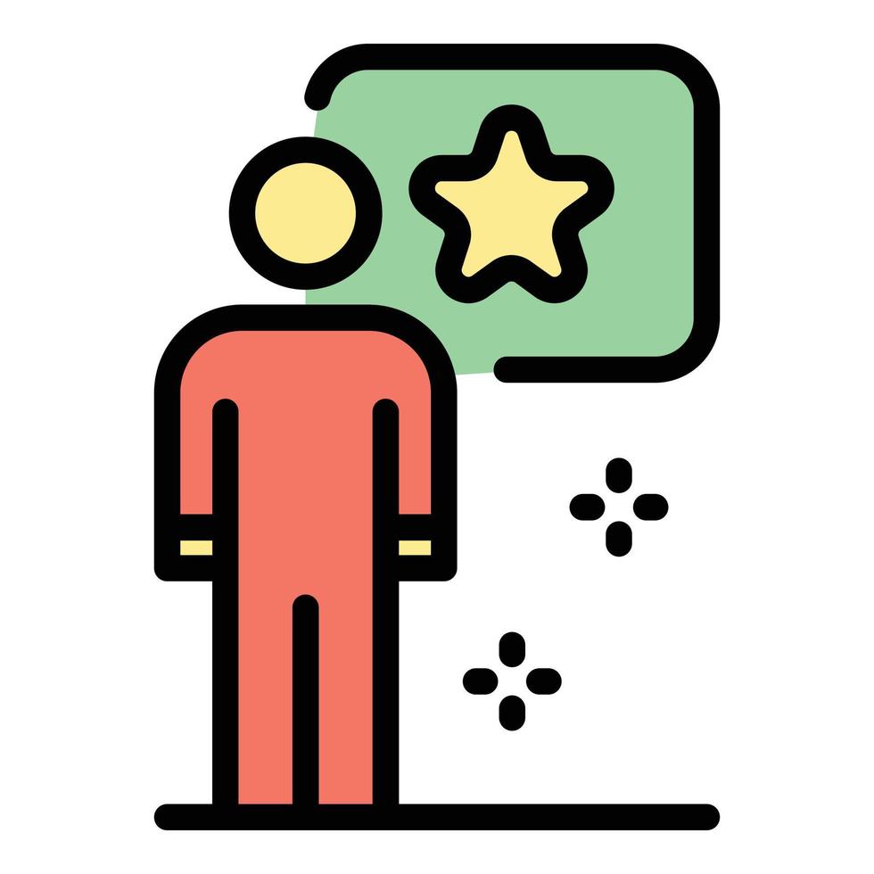 Creative gaming player icon color outline vector
