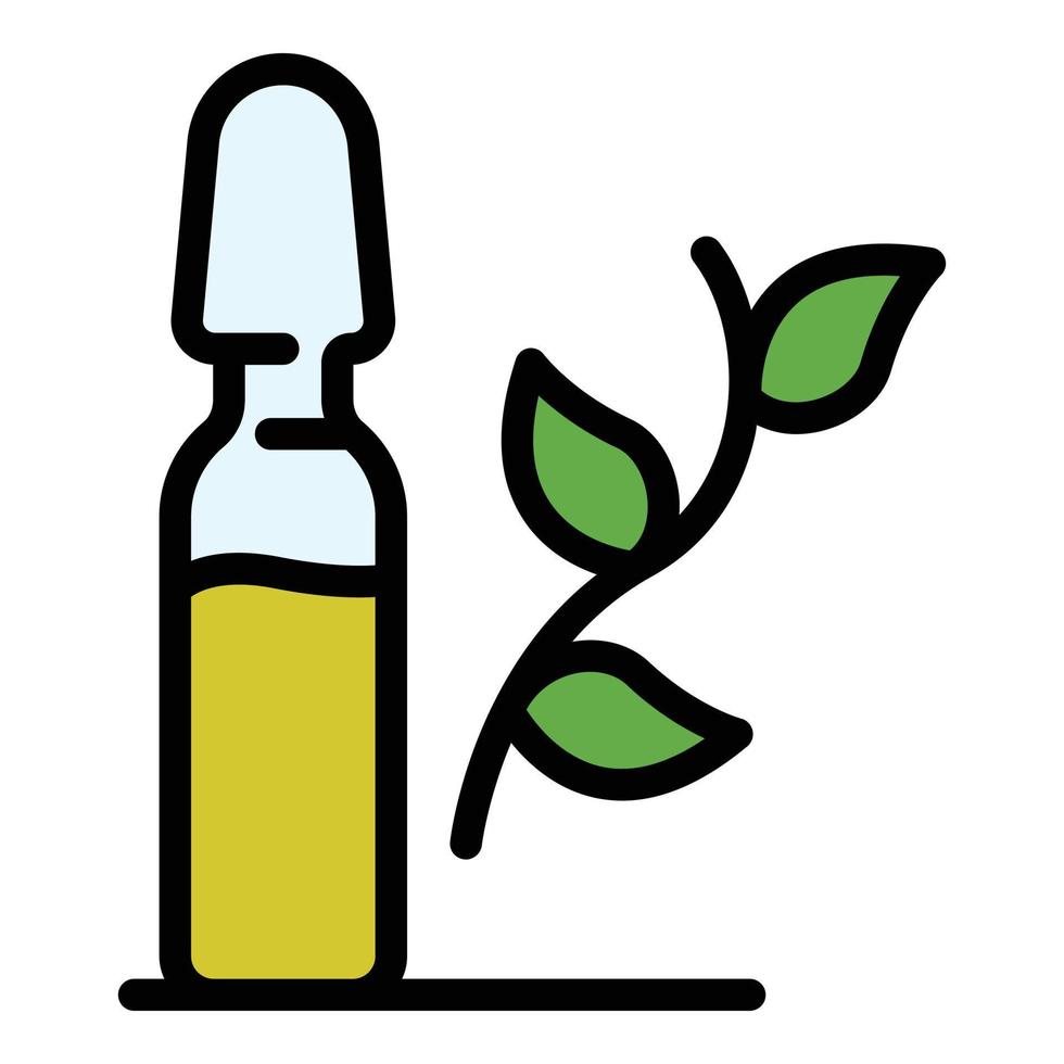 Ampoule and twig icon color outline vector