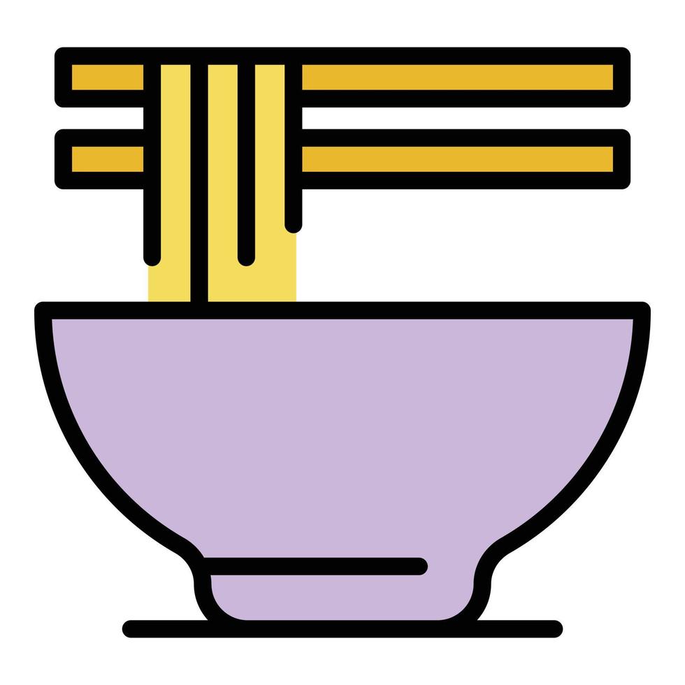 Asian ramen icon color outline vector