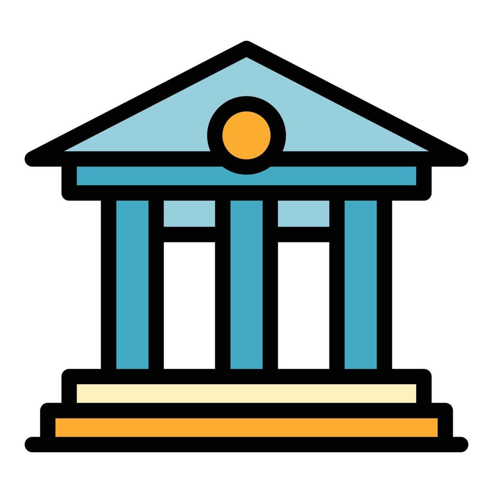 Court building icon color outline vector
