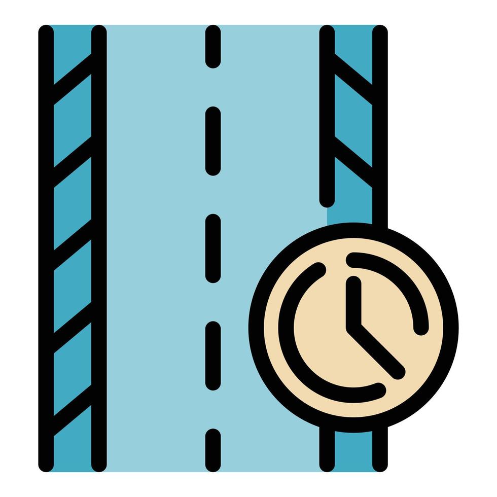Highway timer icon color outline vector