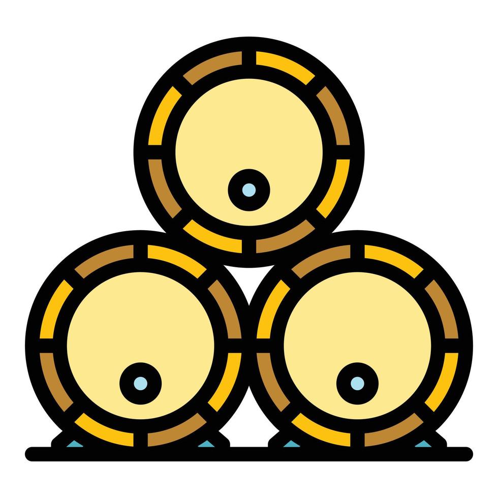 Bourbon deposit barrels icon color outline vector