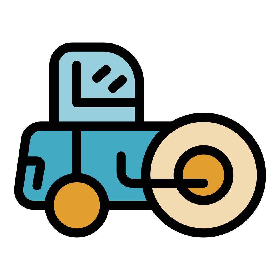 Roller machine icon color outline vector