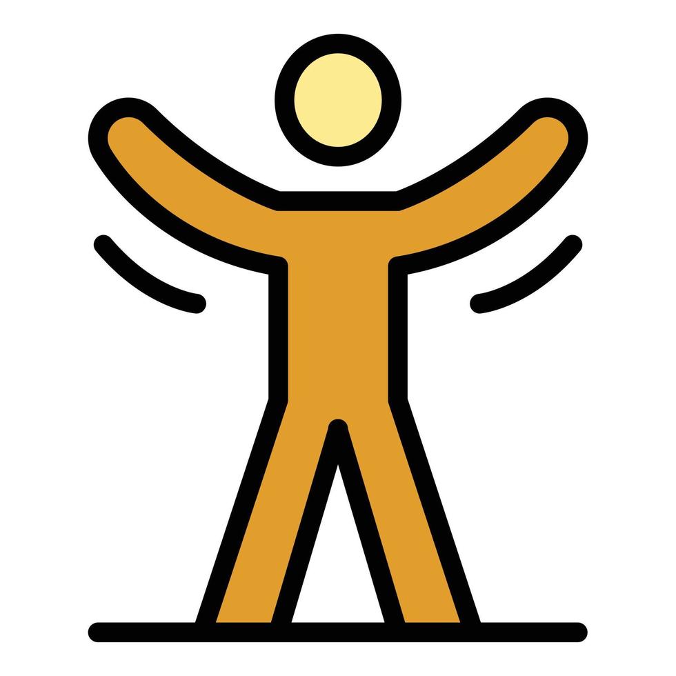 Morning exercise icon color outline vector