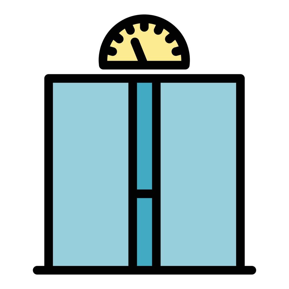 Ajar elevator doors icon color outline vector