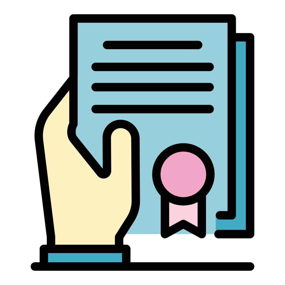 Justice diploma icon color outline vector