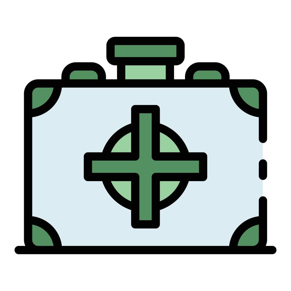 First aid kit icon color outline vector