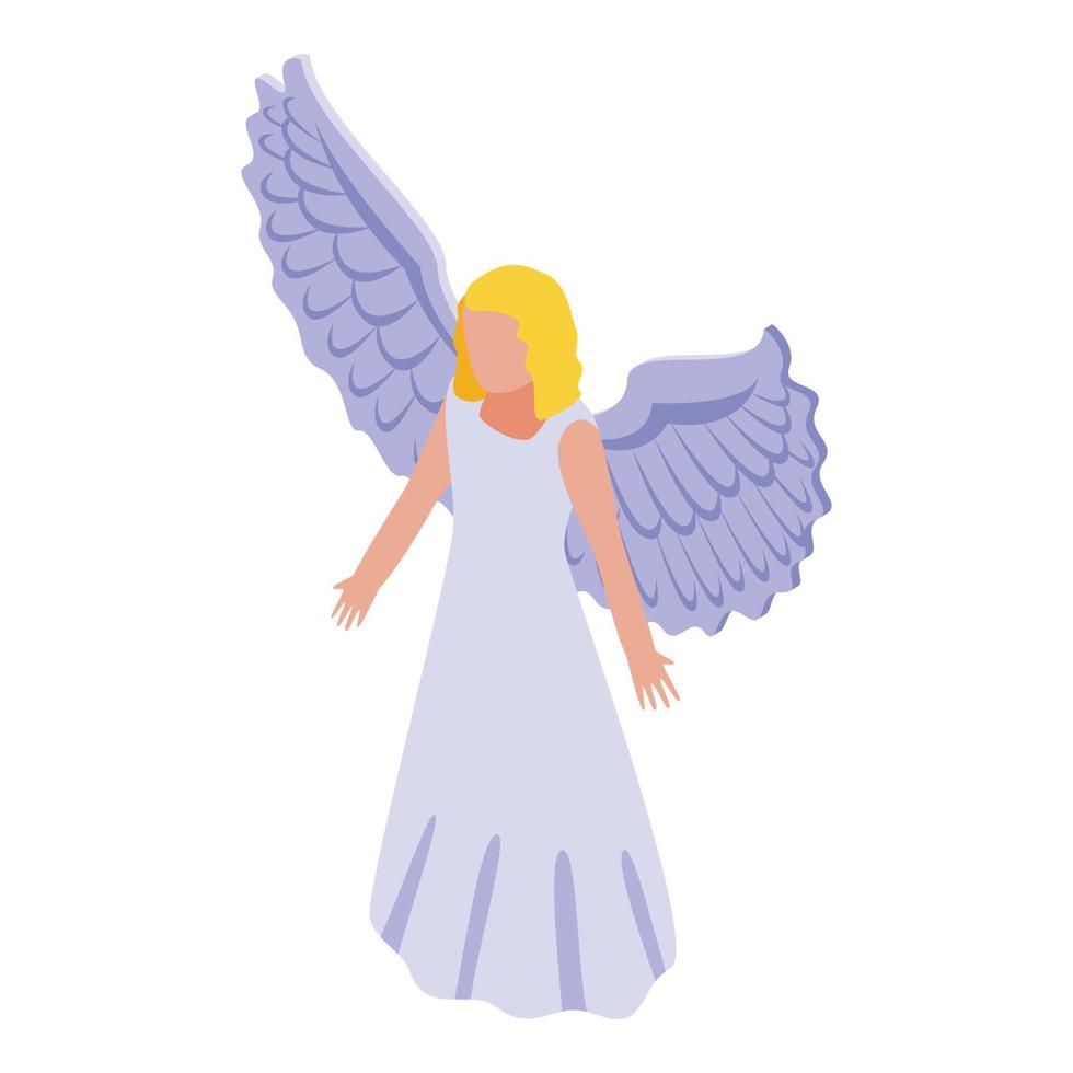 icono de ángel del cielo, estilo isométrico vector