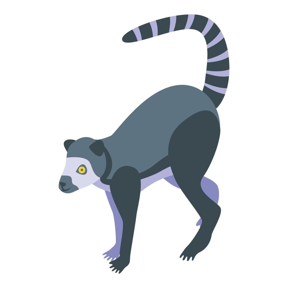Jungle lemur icon, isometric style vector