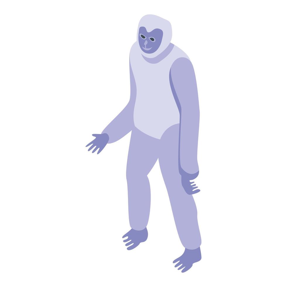 Monkey gibbon icon, isometric style vector