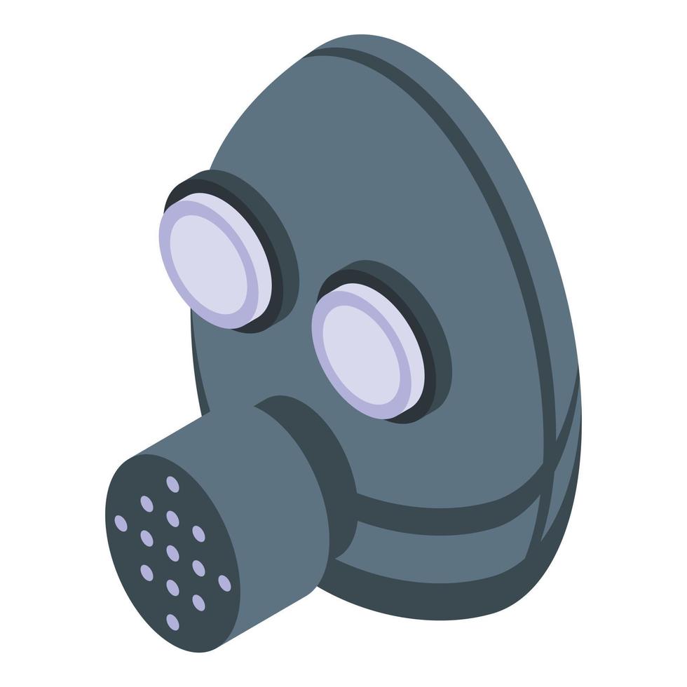 Pollution gas mask icon, isometric style vector