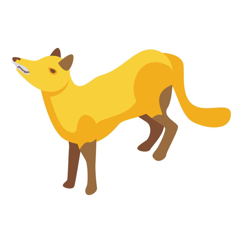Pensive fox icon, isometric style vector