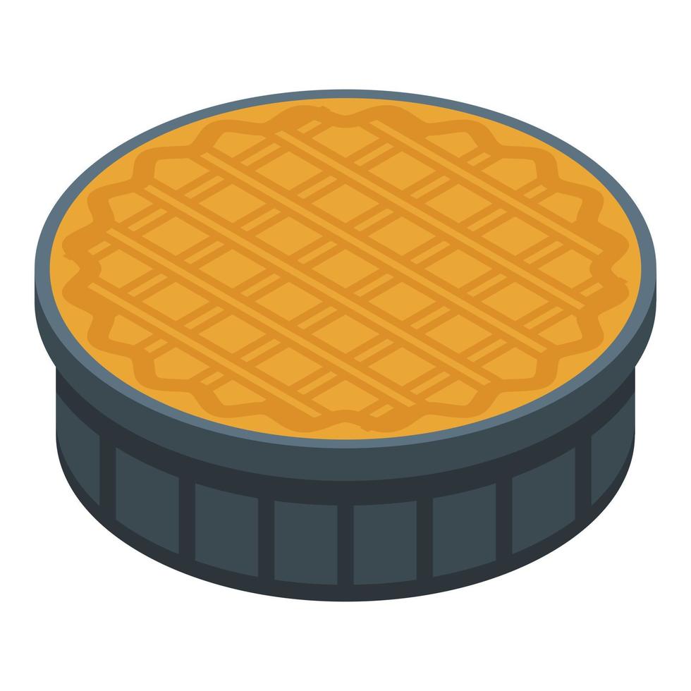 Pie icon, isometric style vector