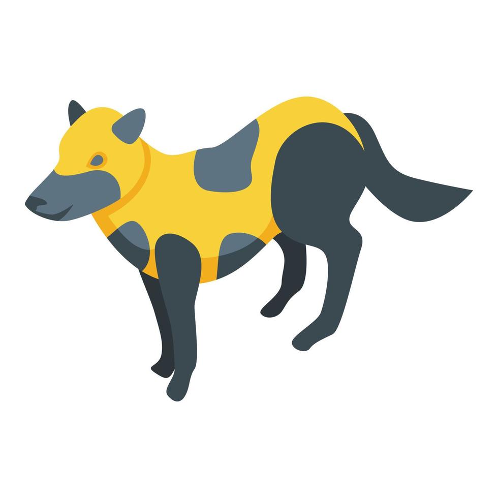 Spotted fox icon, isometric style vector