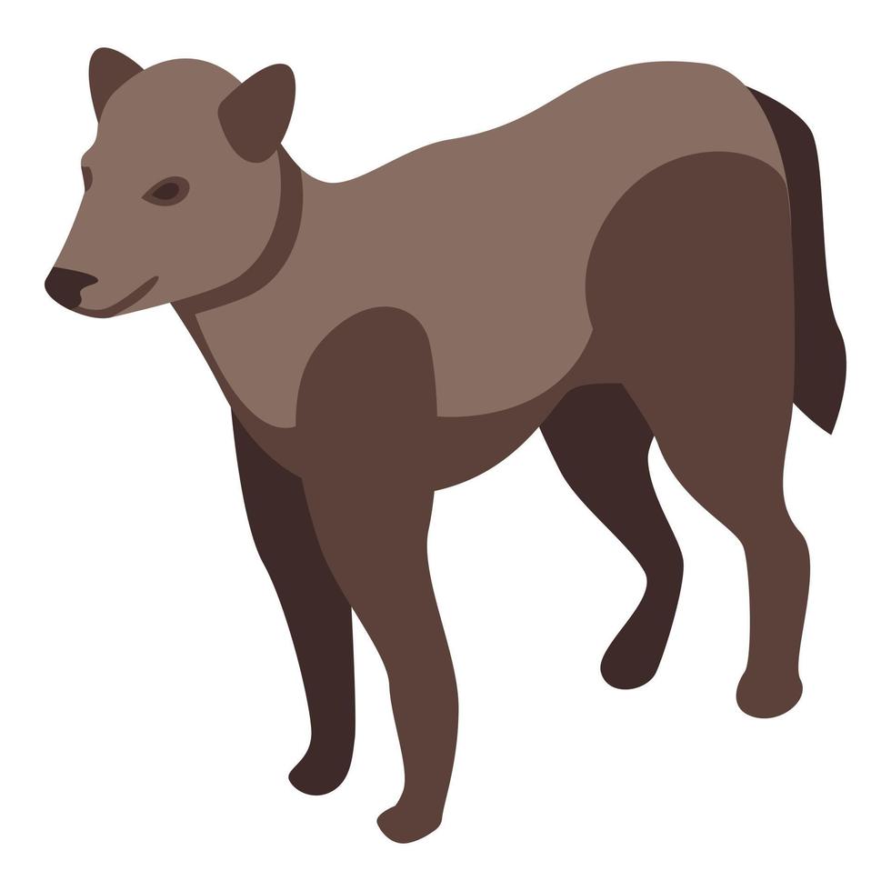 Wolf icon, isometric style vector