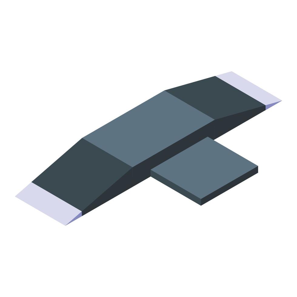 Skateboard ramp icon, isometric style vector