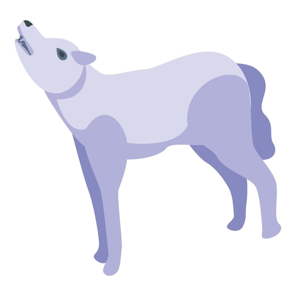 icono de lobo blanco, estilo isométrico vector