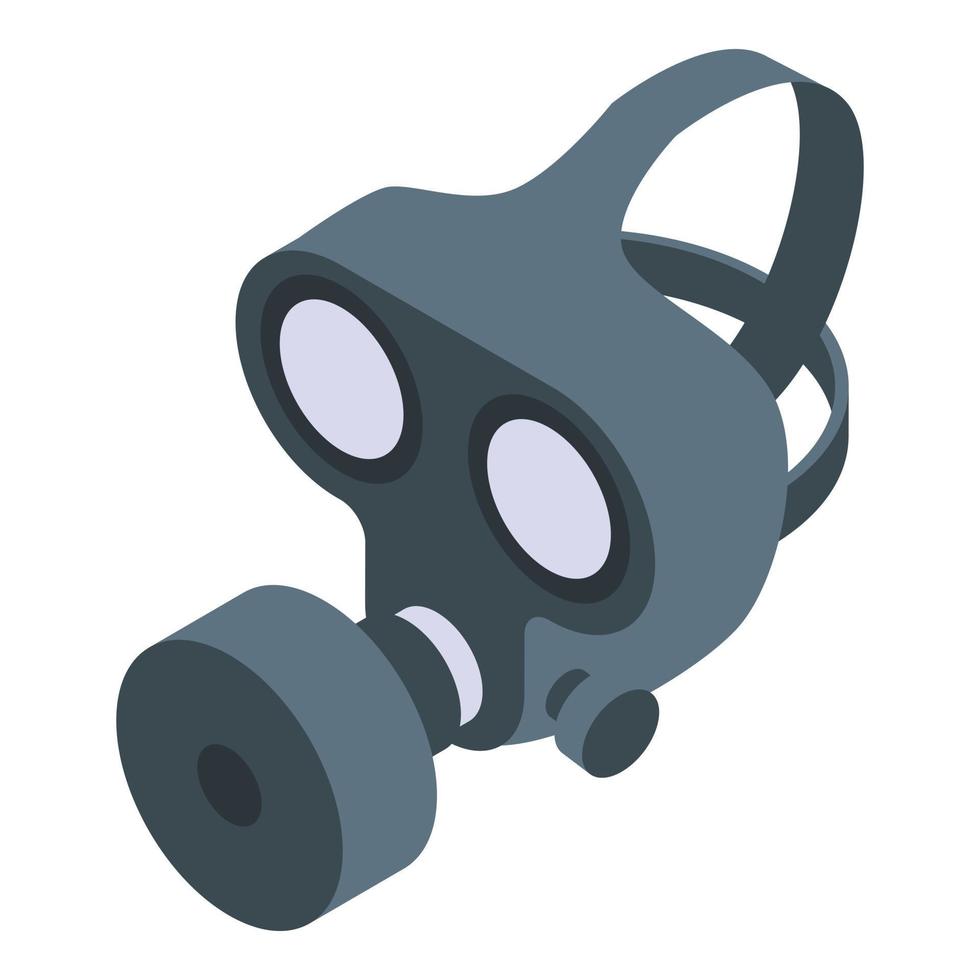 Extreme gas mask icon, isometric style vector