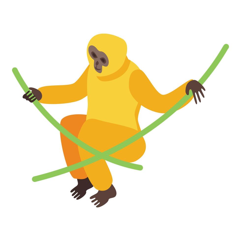 icono de liana gibbon, estilo isométrico vector