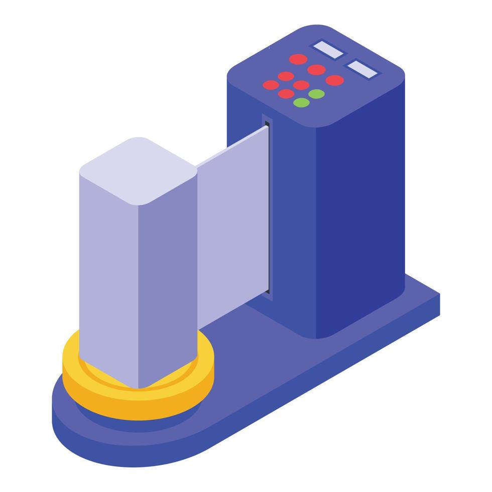 Airport security check icon, isometric style vector