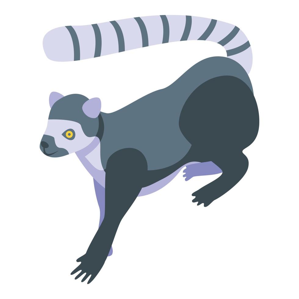 Primate lemur icon, isometric style vector