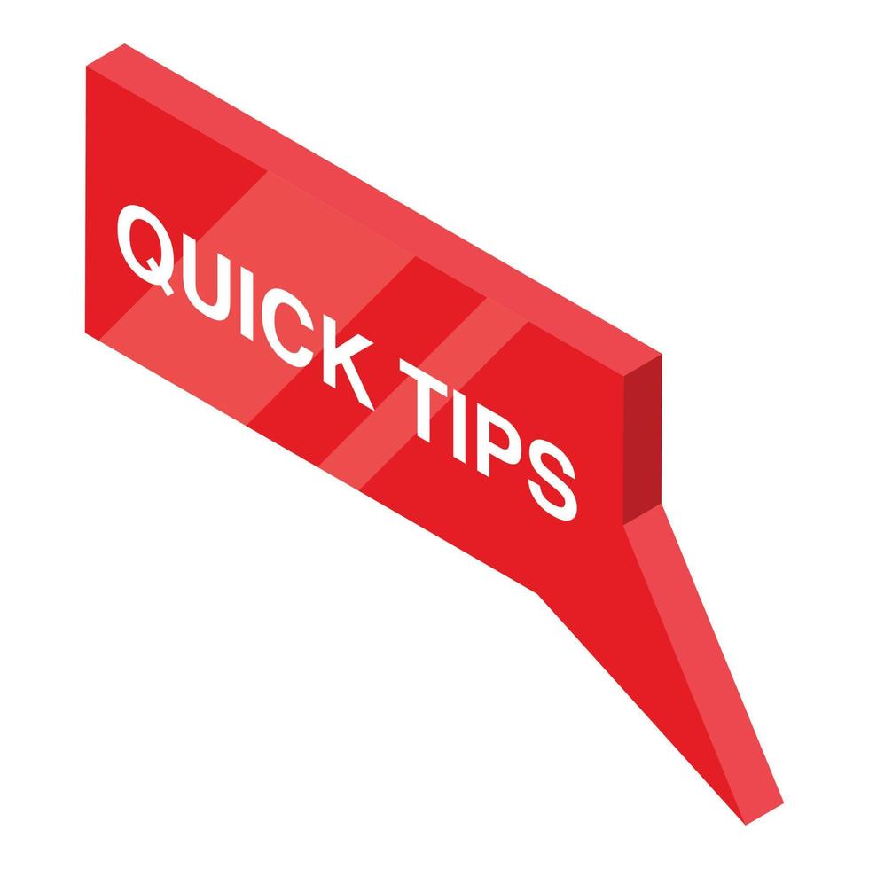 Quick tips icon, isometric style vector