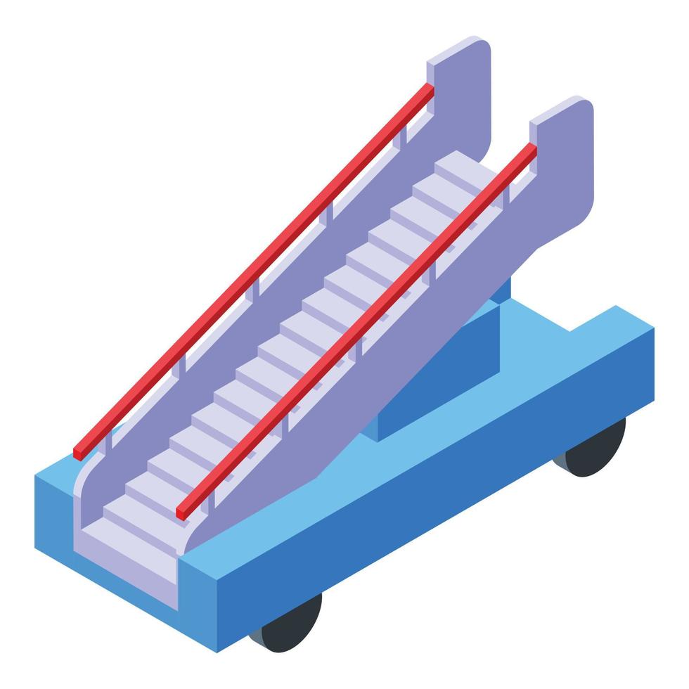 icono de escalera de avión, estilo isométrico vector