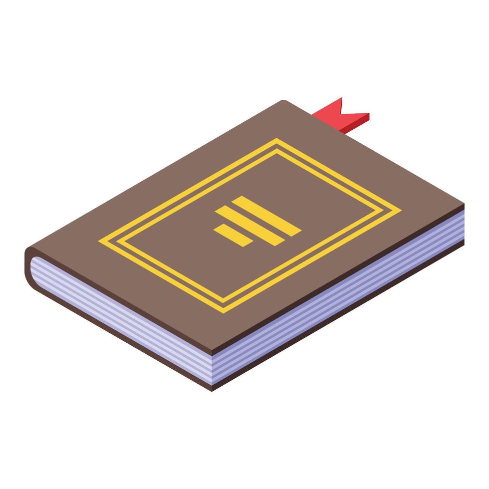School book icon, isometric style vector