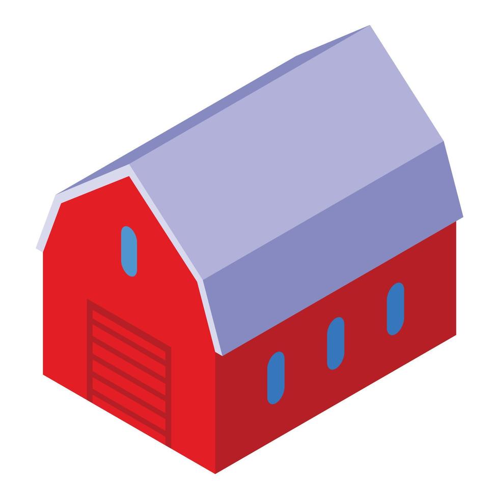 Farm building icon, isometric style vector