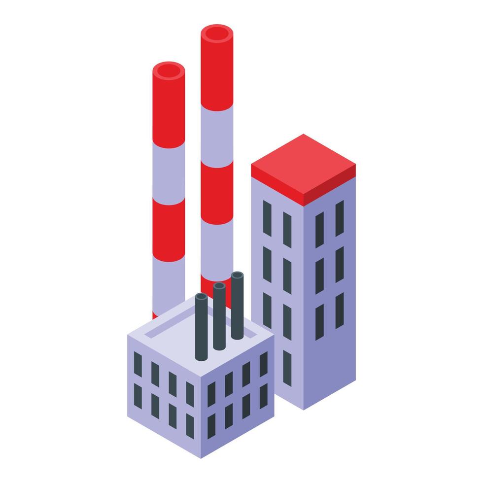 Natural factory icon, isometric style vector