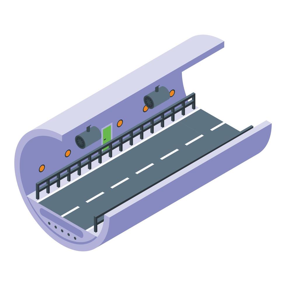 Car road tunnel icon, isometric style vector