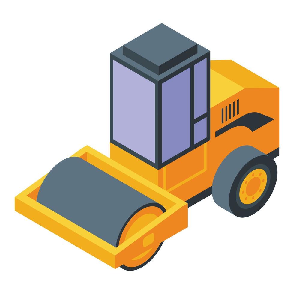 Tunnel road roller icon, isometric style vector