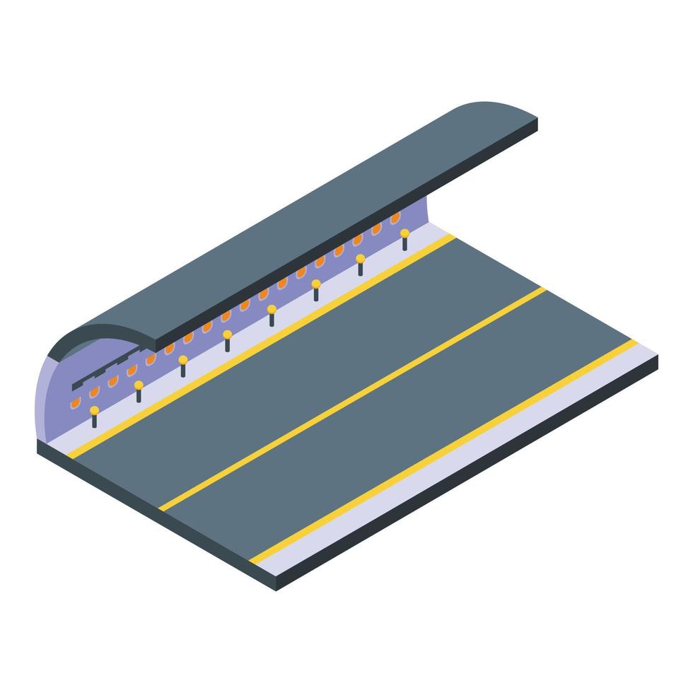 New road tunnel icon, isometric style vector