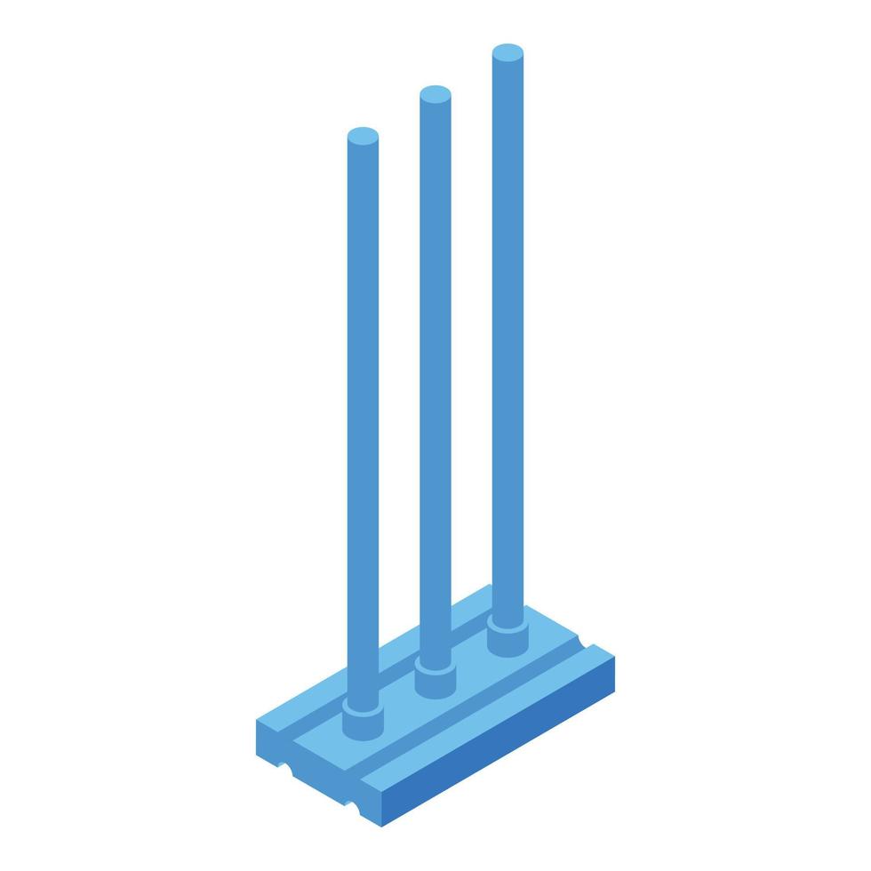 icono de palos de cricket, estilo isométrico vector