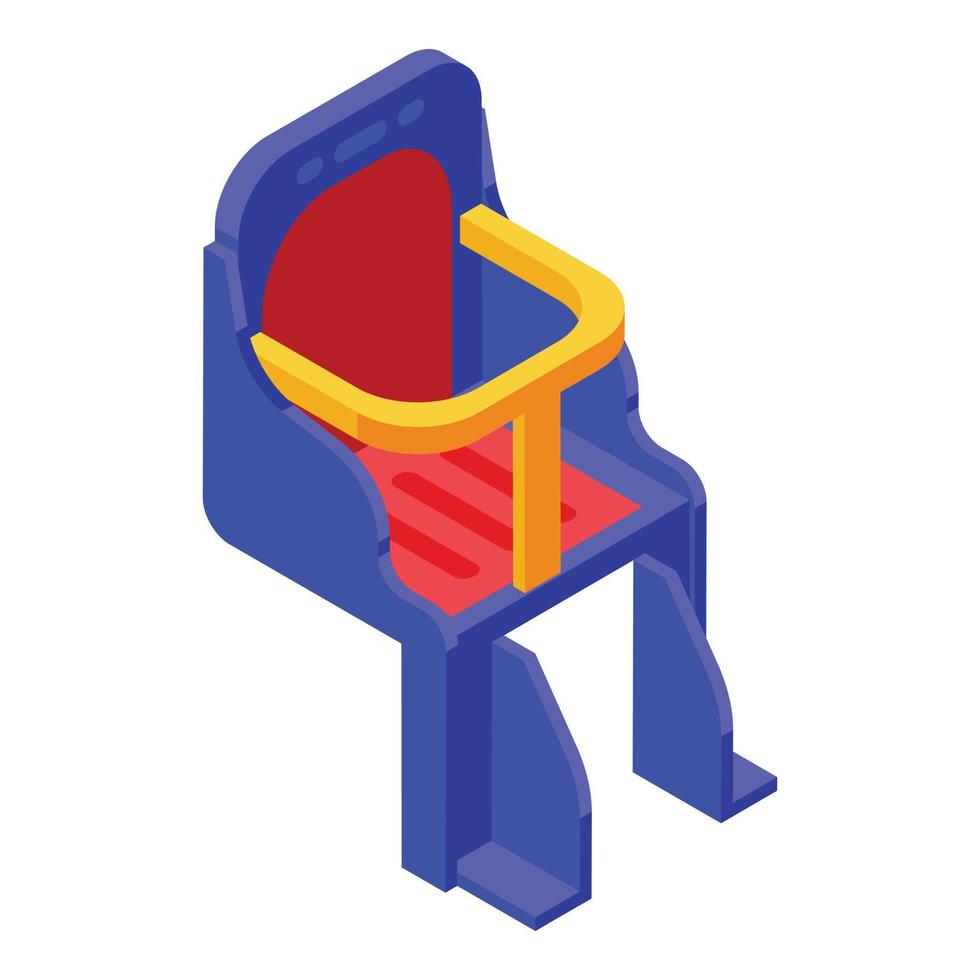 Textile child seat bike icon, isometric style vector