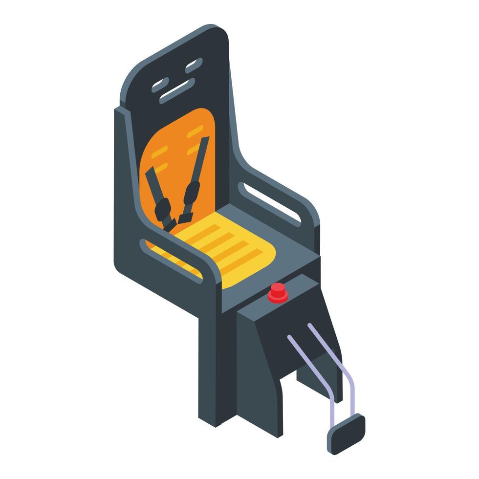 City child seat bike icon, isometric style vector