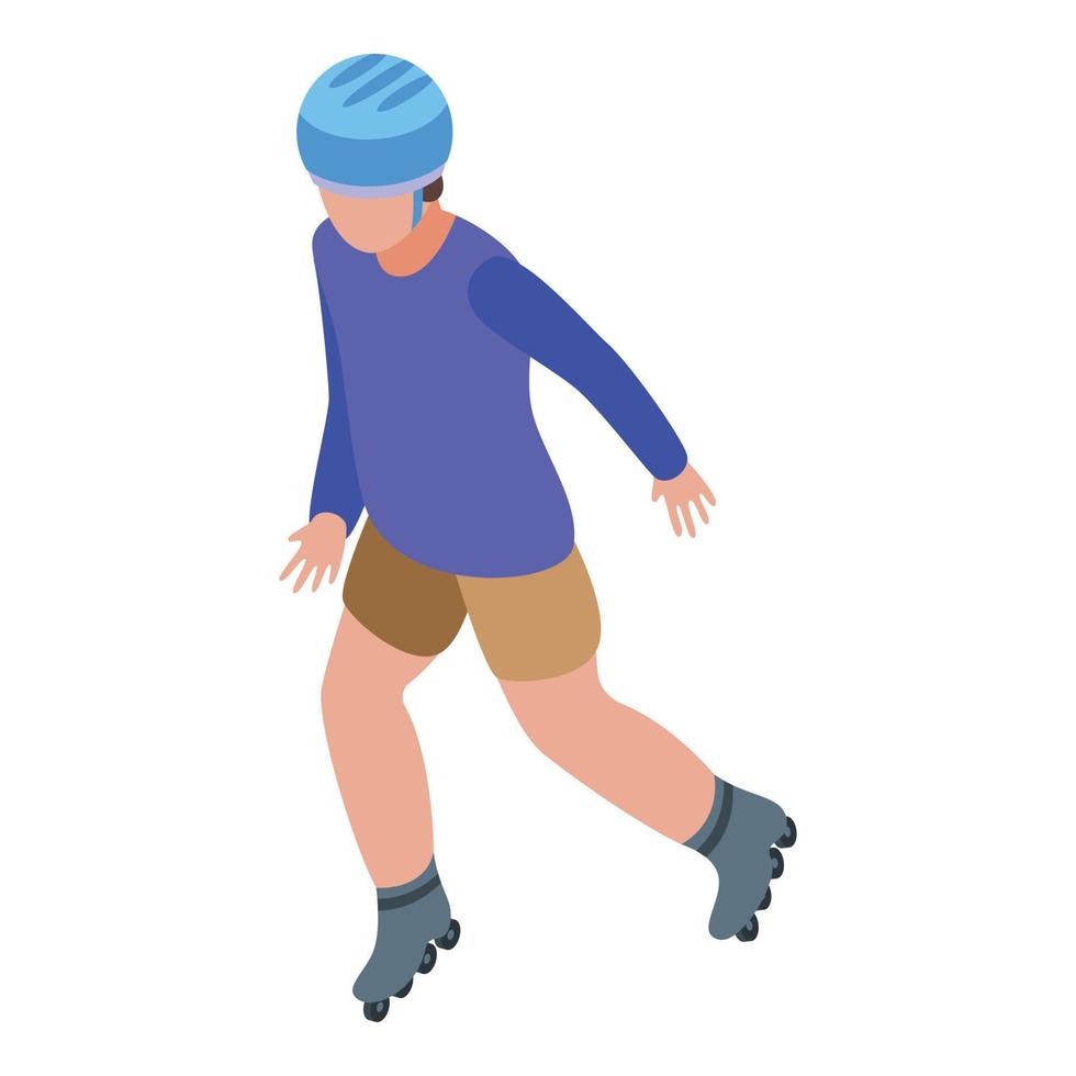 Boy rollerblade shoes icon, isometric style vector