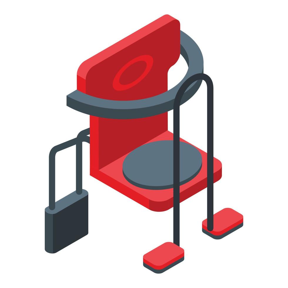 icono de bicicleta de asiento infantil rojo, estilo isométrico vector