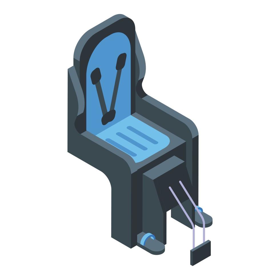 icono de bicicleta de asiento infantil de cuero, estilo isométrico vector