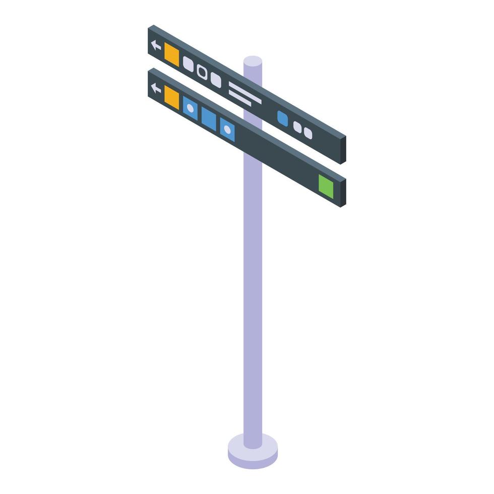 Airport indicator icon, isometric style vector