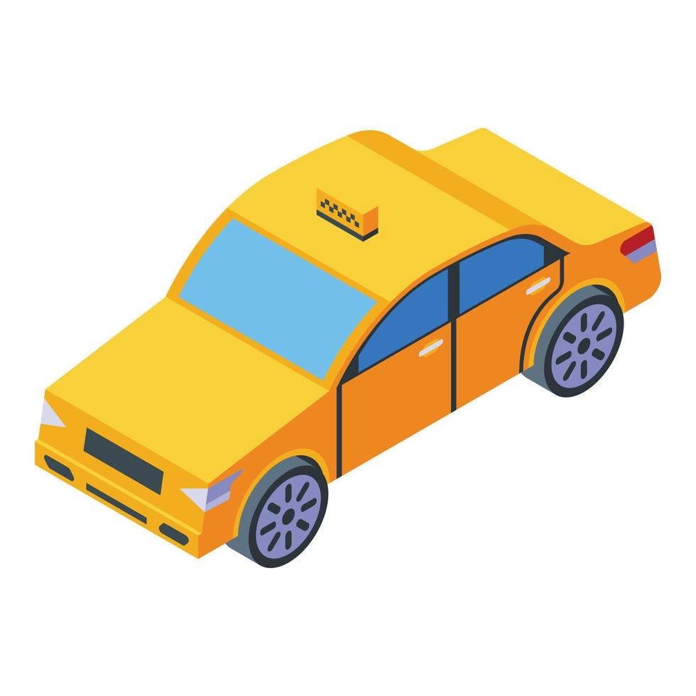 icono de taxi del aeropuerto, estilo isométrico vector