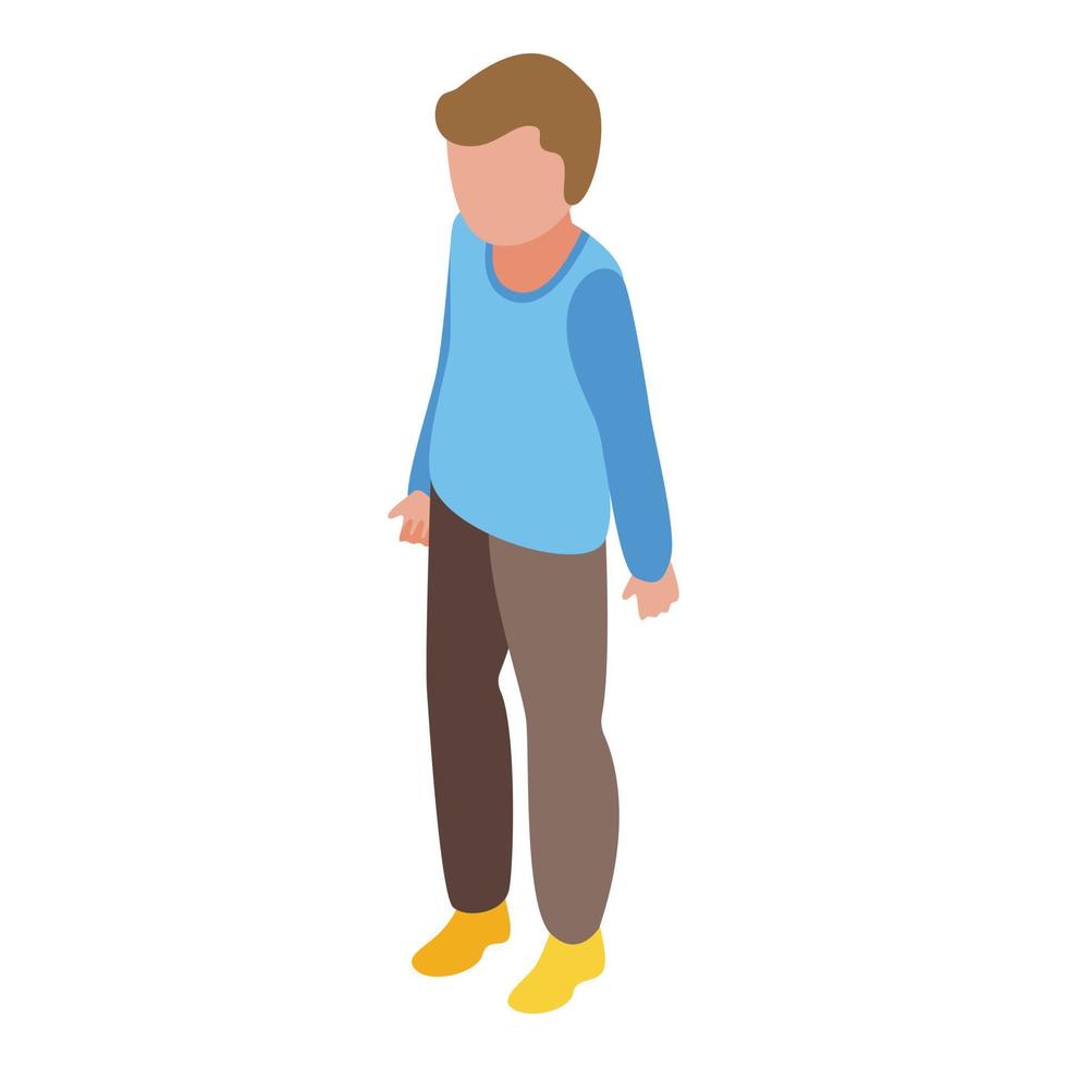Little boy icon, isometric style vector
